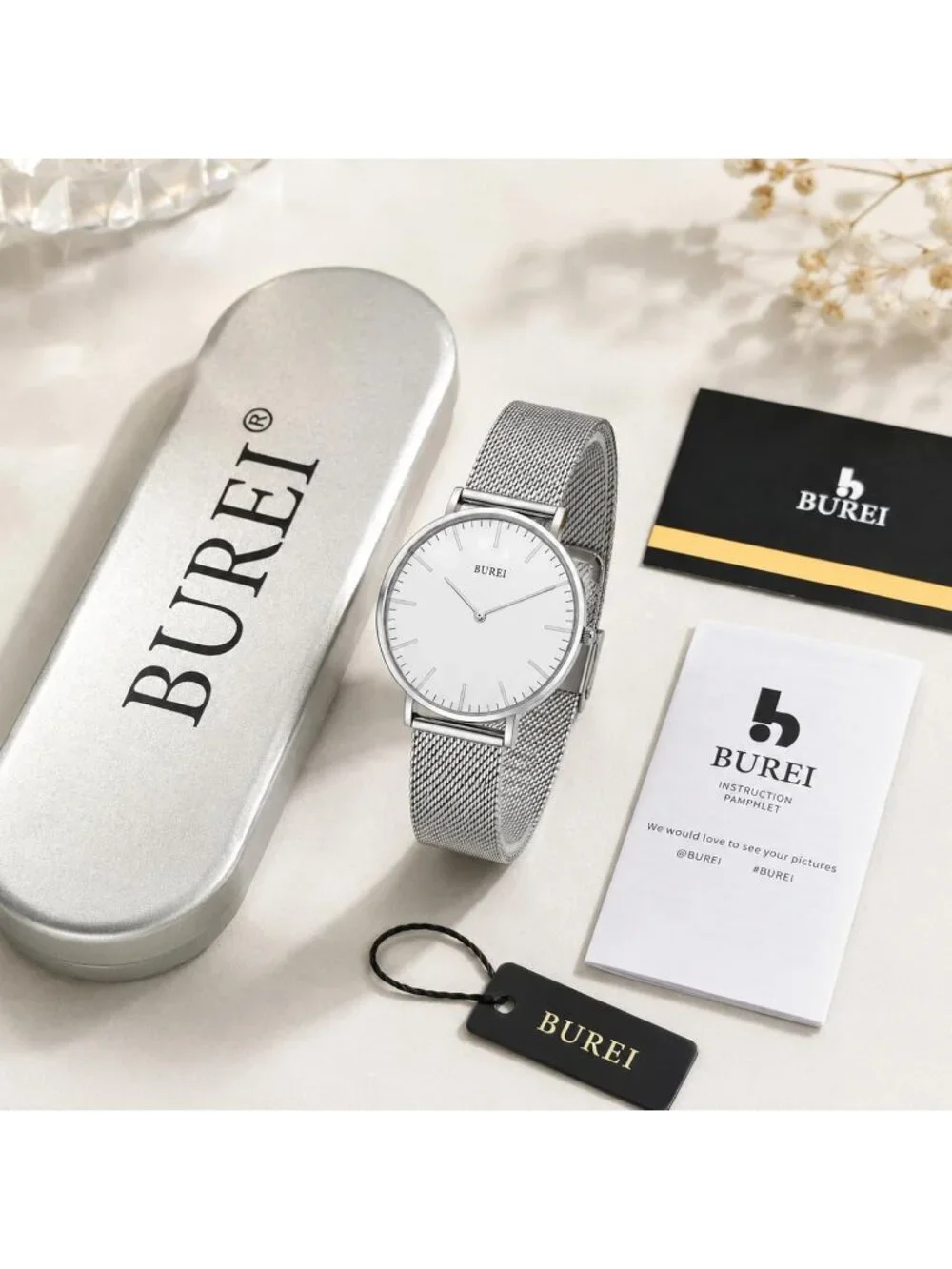 Women's Silver White Minimalist Analog Quartz Waterproof Dress Wrist Watches